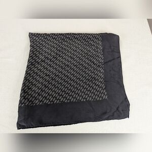 Lincoln Cars Logo Silk Scarf Rolled Edges Ford Motor Company Black White Italy